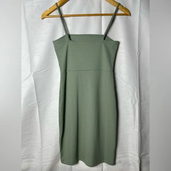 Forever 21 Sage Green Ribbed Body-Con Mini Dress - Picture 3 of 4